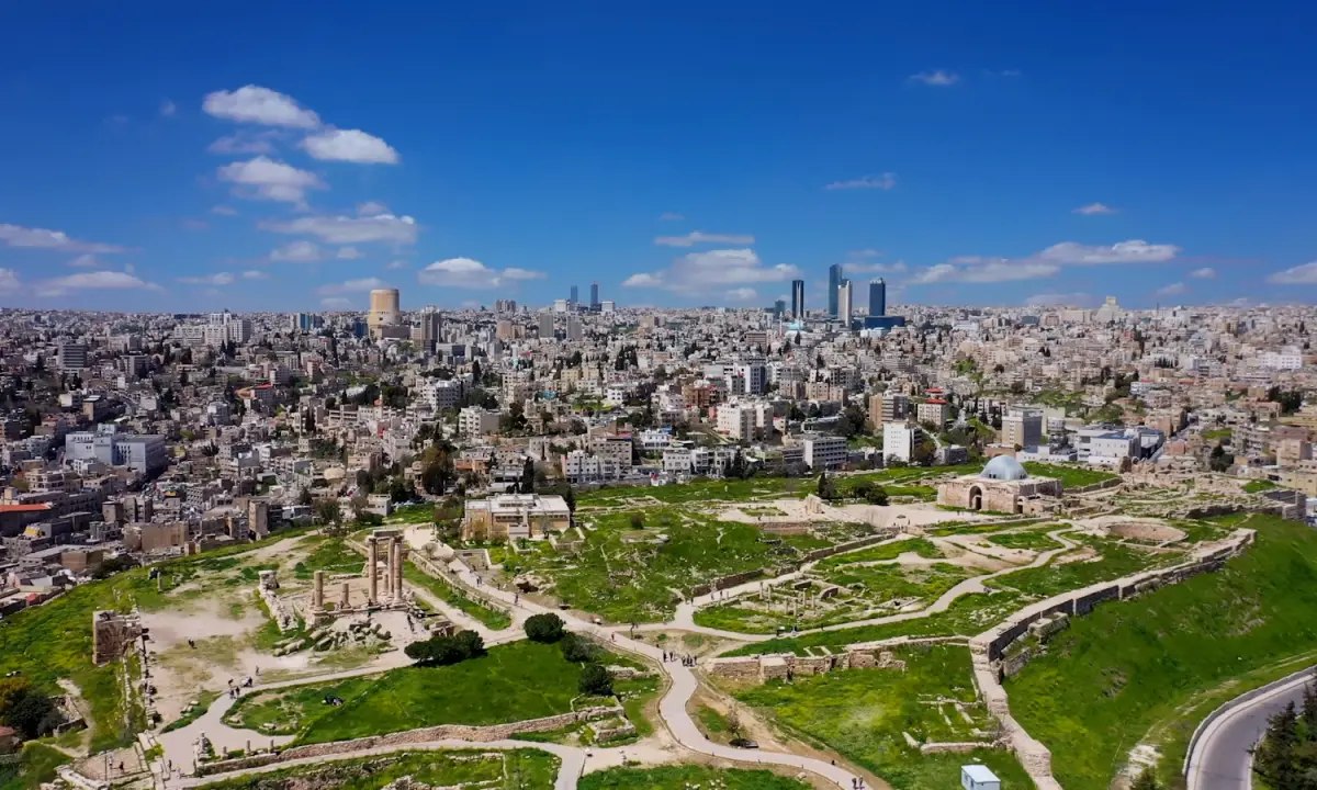 Amman’s limestone cityscape and the Citadel