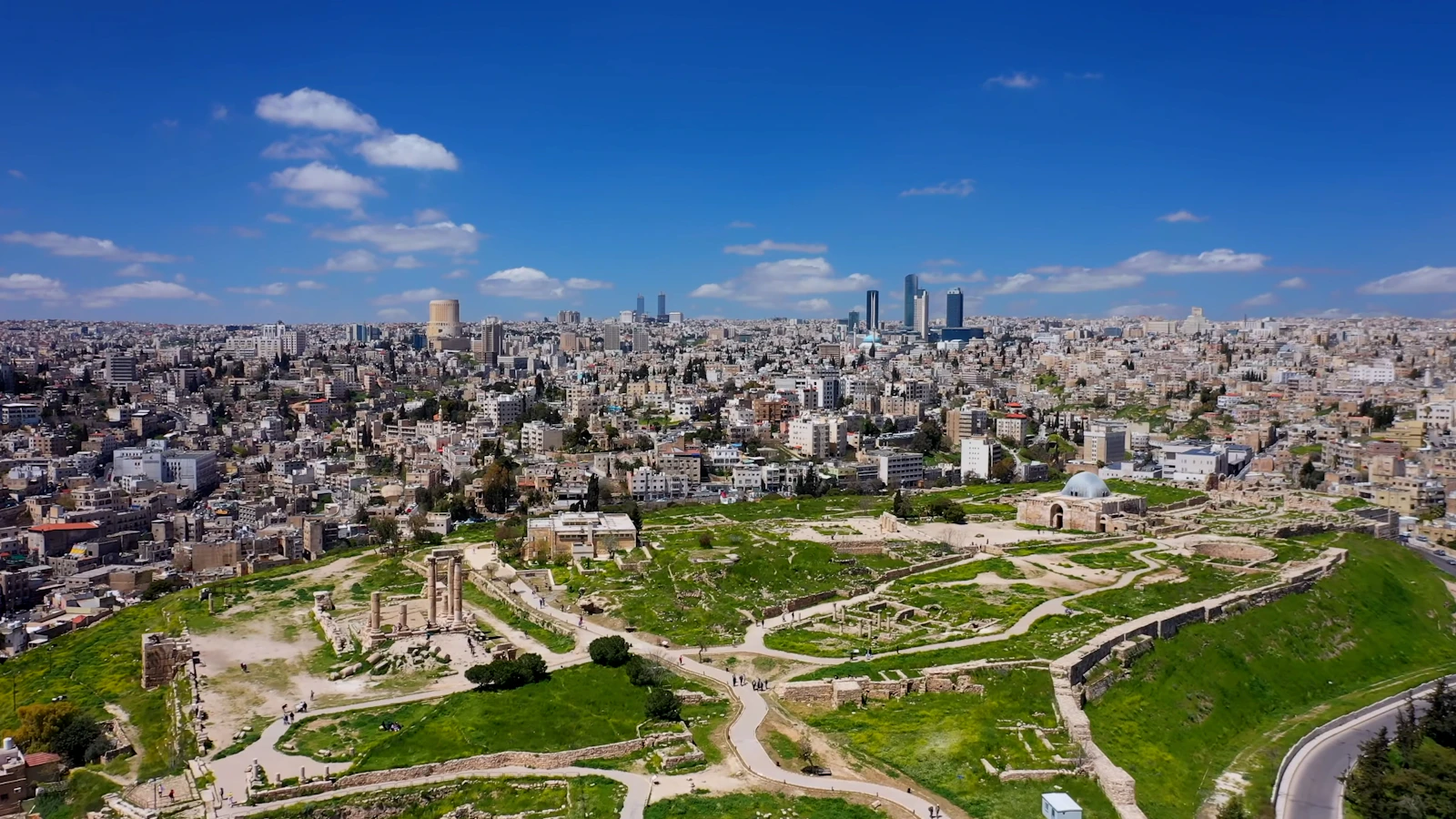 Amman’s limestone cityscape beside the Citadel