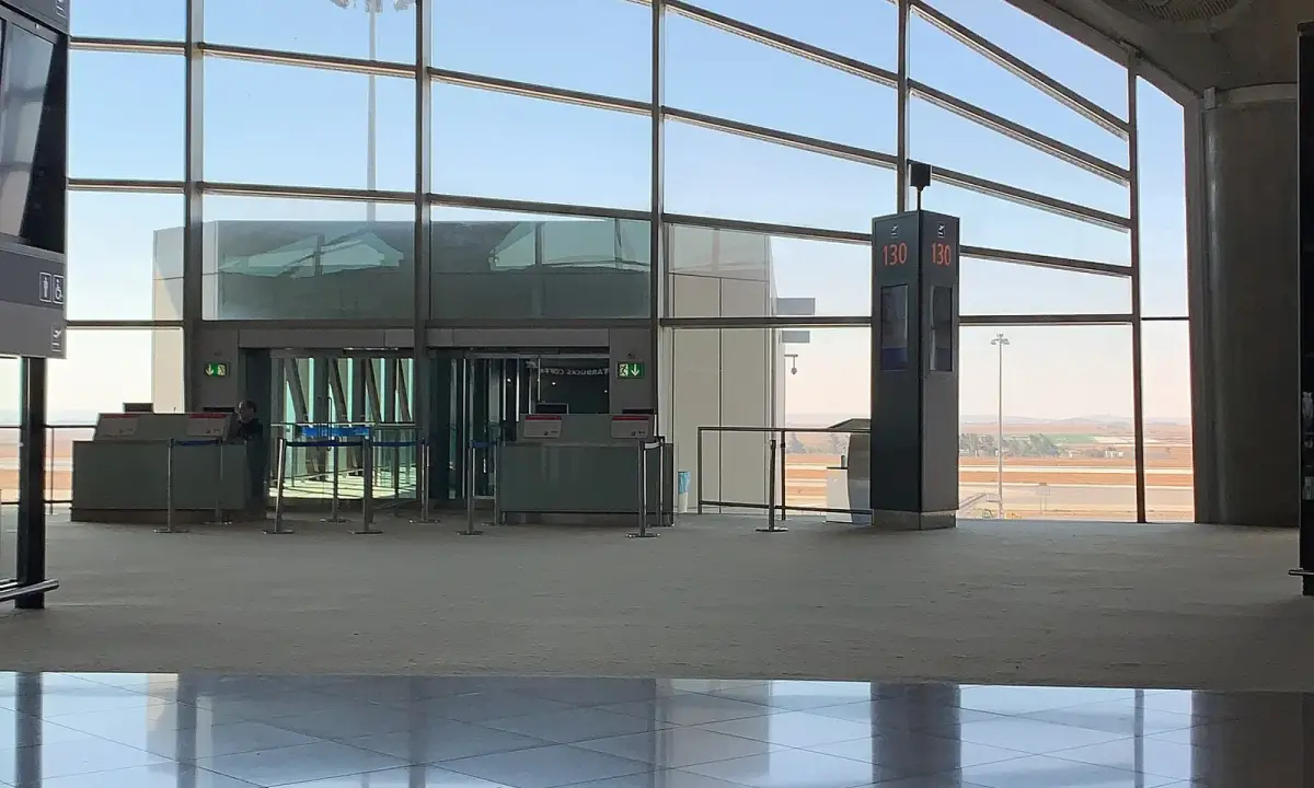 Inside the terminal at Queen Alia International Airport (QAIA).