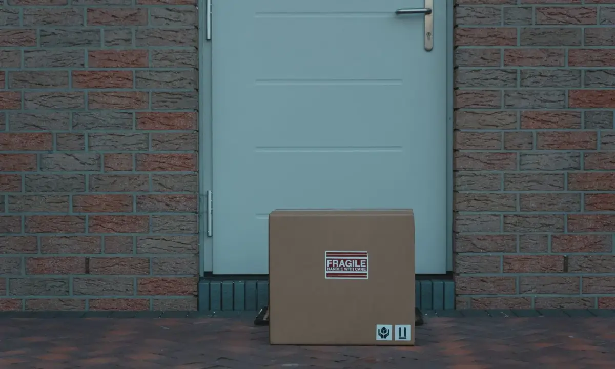 A parcel at a doorway