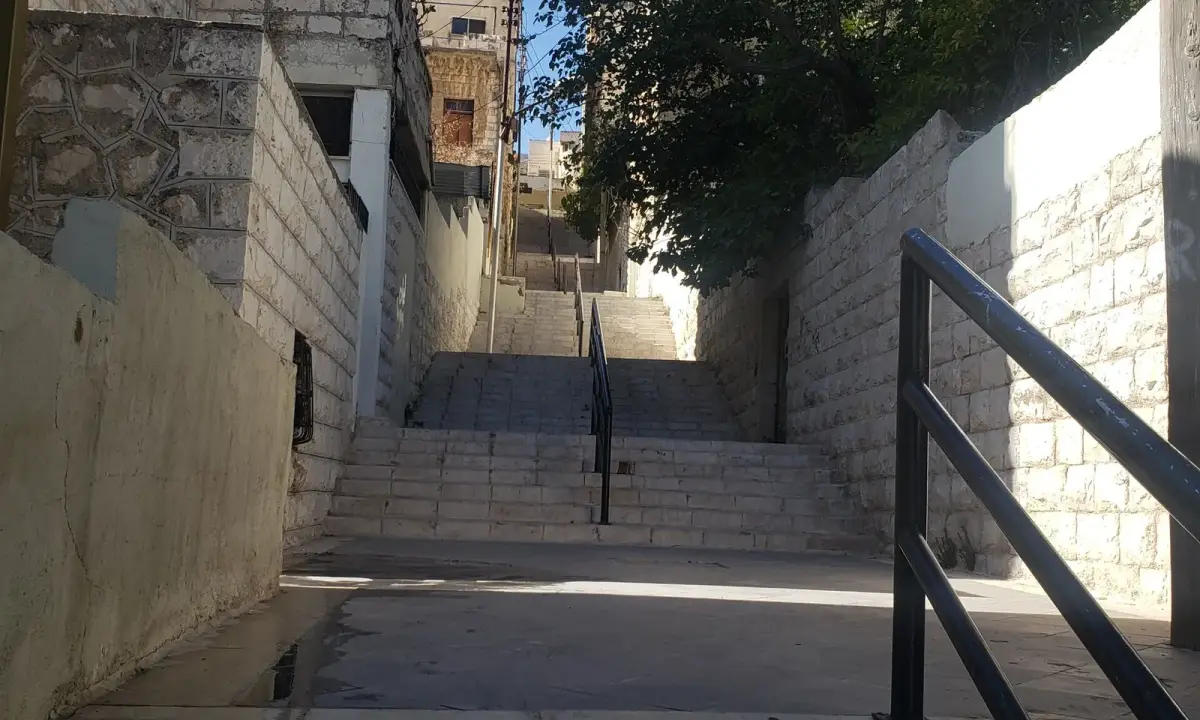 Stairs connecting downtown Amman with Rainbow Street.