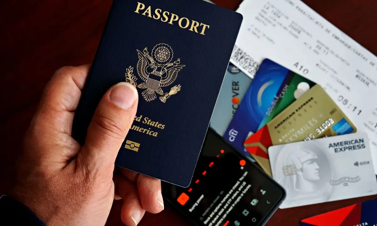 Travel documents and bank cards