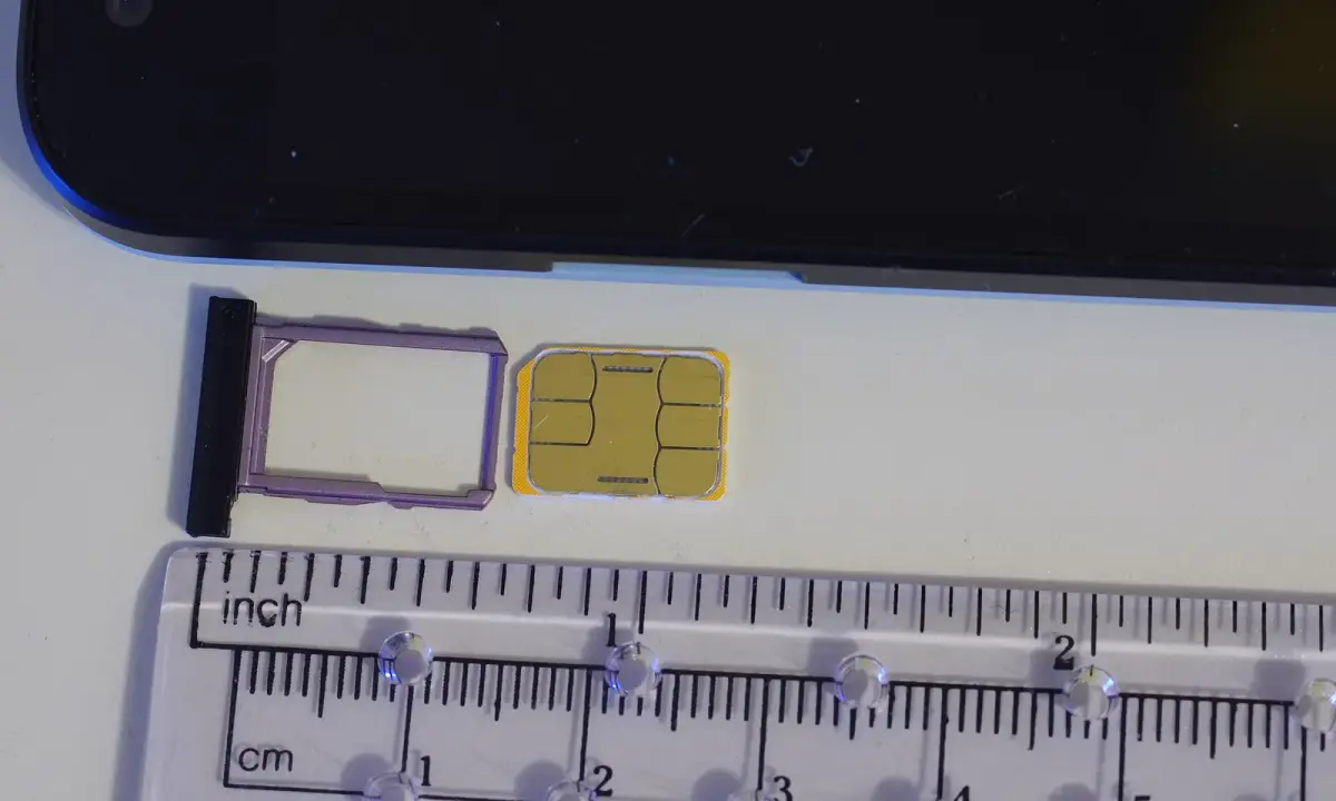A nano SIM card and phone tray