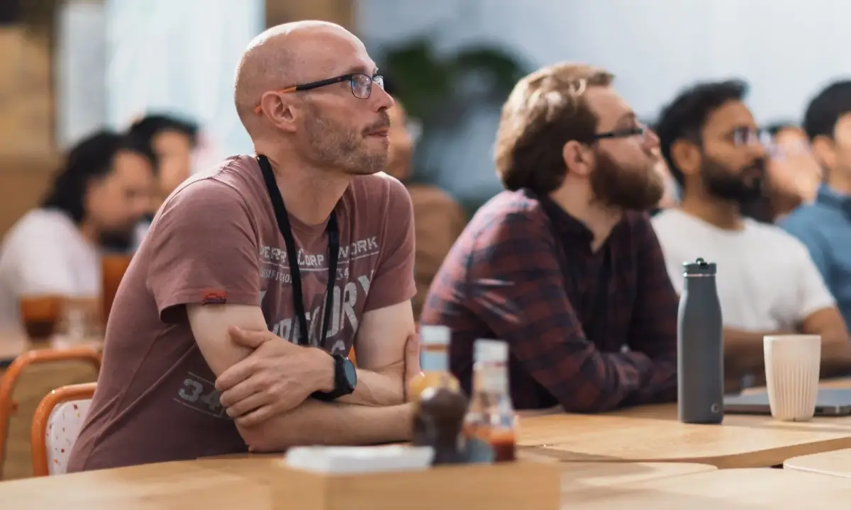 An audience at a conference